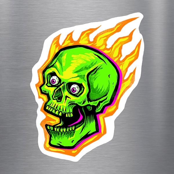 Flaming Skull Magnet