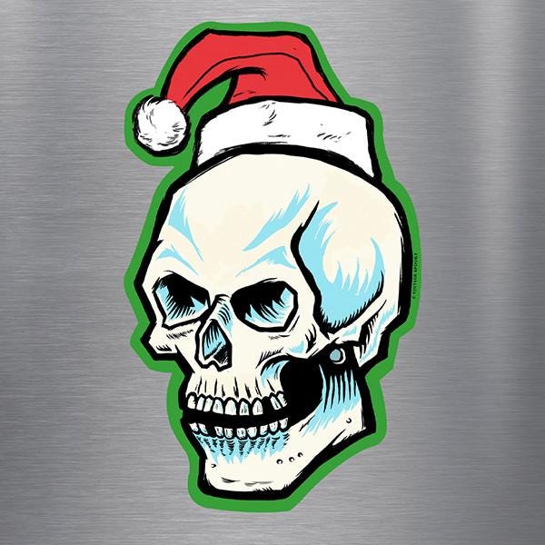 Christmas Skull Magnet