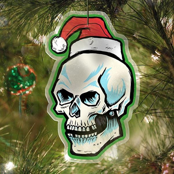 Christmas Skull Ornament