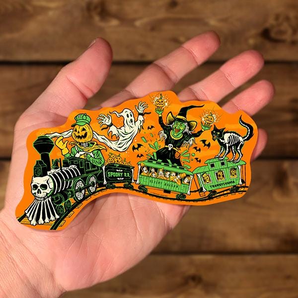 Spooky Train Sticker