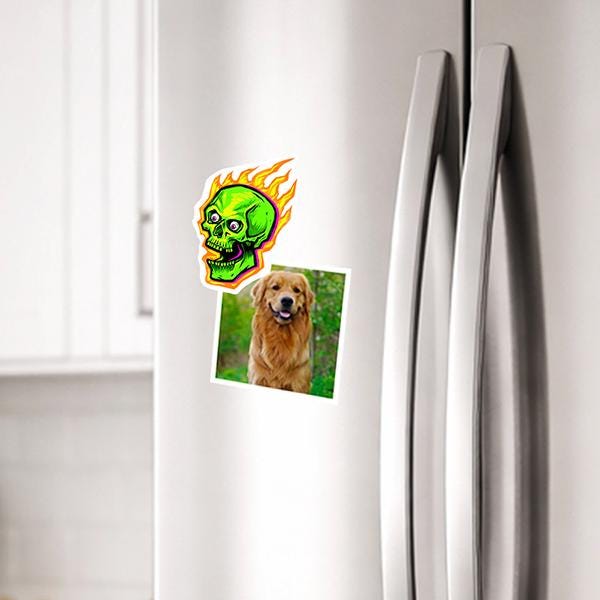 Flaming Skull Magnet